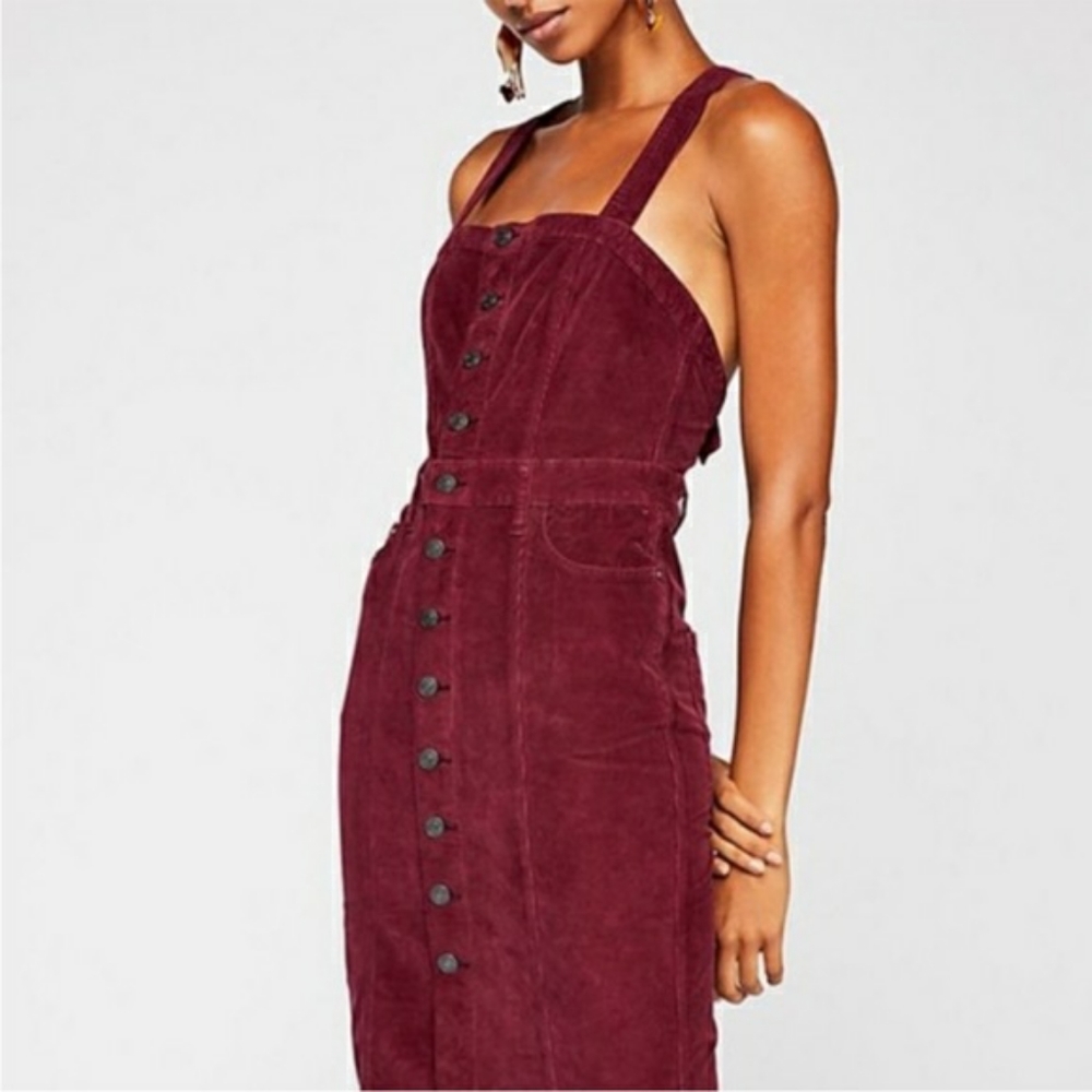 Free People Corduroy Button Dress